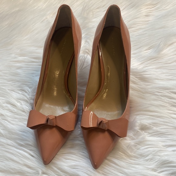 Ann Taylor Charlie Patent Bow Pump, Size 9, Blush Pink - Picture 5 of 15